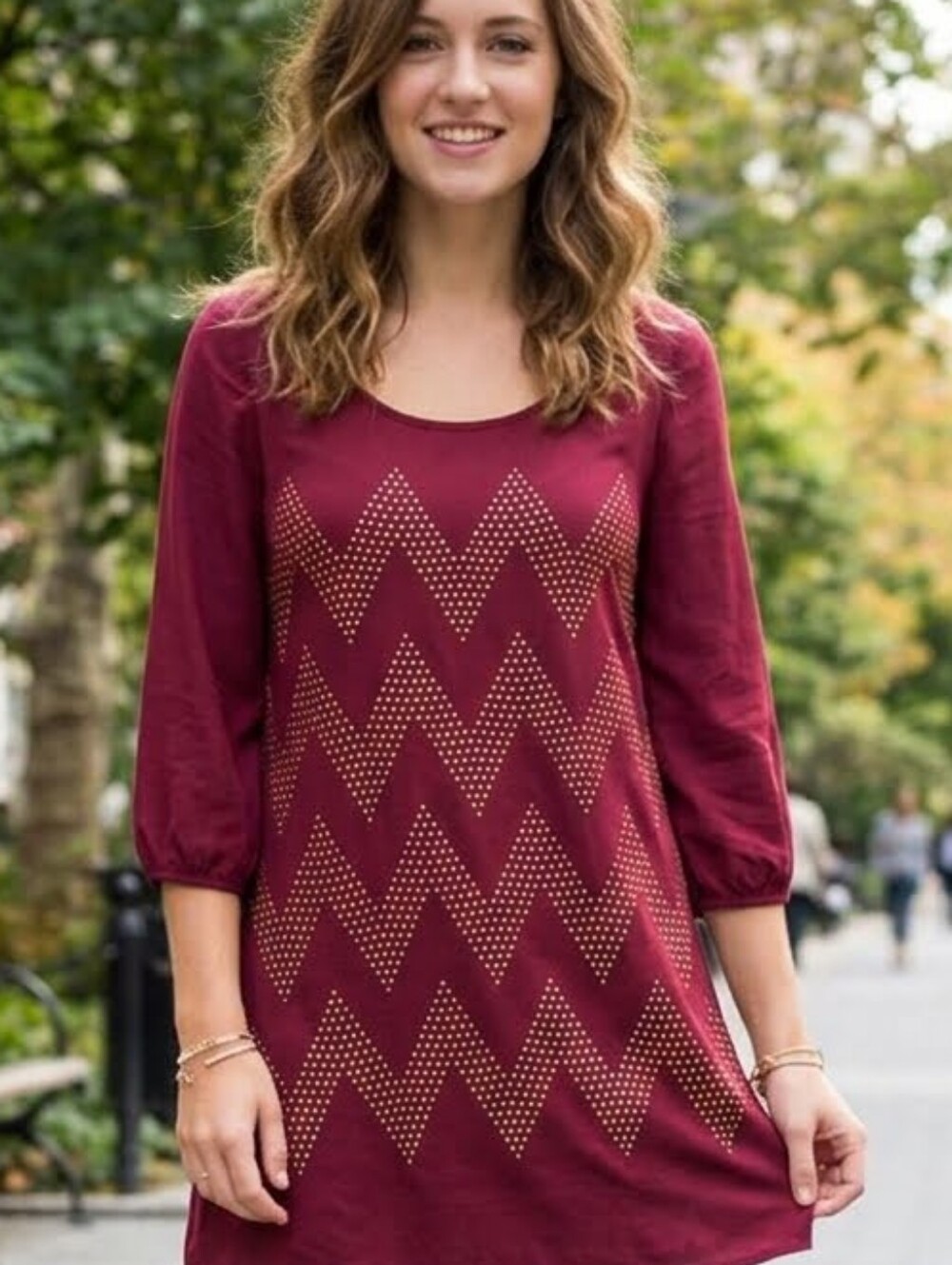 Rue21 Burgundy Studded Chevron Tunic • Size M